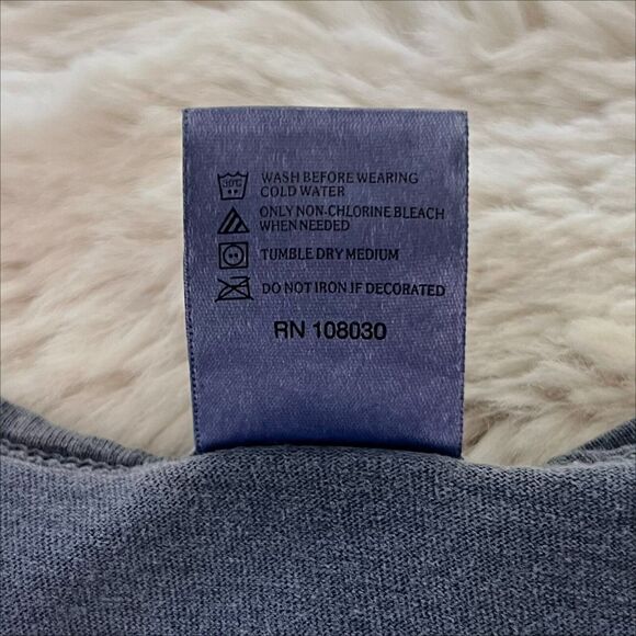 Texas Flag Port Aransas Texas Men's Large Heather Blue Ring Spun Cotton Tank Top - Picture 9 of 10